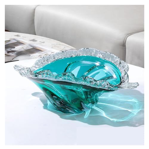 Platos de frutas de vidrio Frutero de cristal – Cuenco decorativo de cristal de colores con forma de caracola for aperitivos de frutas y dulces – Plato de centro de mesa Bandeja para fruteros