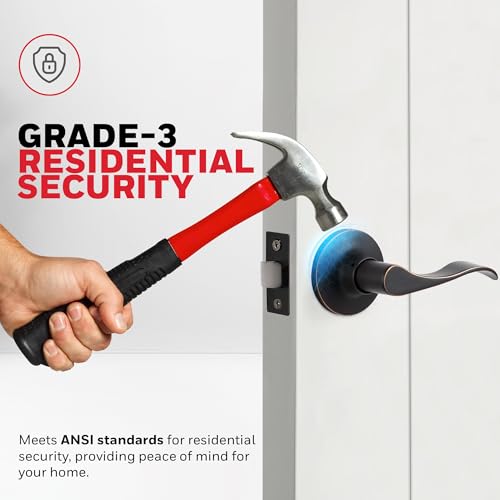 Honeywell Safes & Door Locks - Wave Lever Door Handle with Non-Locking Interior - Passage Front Door Lever is Ideal for Closets & Hallways - 6.88" L x 2.75" W Inches - Oil Rubbed Bronze - 8106403 - image 3