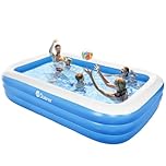Duerer Inflatable Swimming Pools, 305cm x 182cm x 56cm Inflatable Paddling Pools for Kids Toddlers Adults, Full-Sized Family Blow up Pool Inflatable for Backyard Garden Outdoor, Easy Set