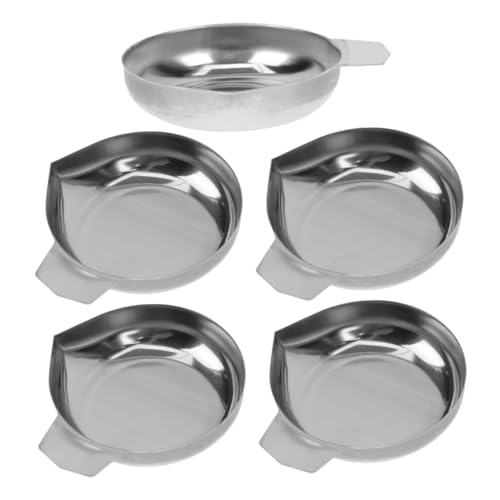 SAFIGLE 5 piezas Plato de Pesaje Acero Inoxidable para Balanzas Digitales Bandejas Reutilizables para Joyería y Cocina Recipientes Compactos para Medidas Precisas