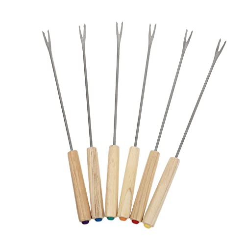 OKUMEYR 2pcs Stainless Steel Fruit Forks Handles for Fondue Cheese Dessert and Bbq Gadget for Parties and Picnics