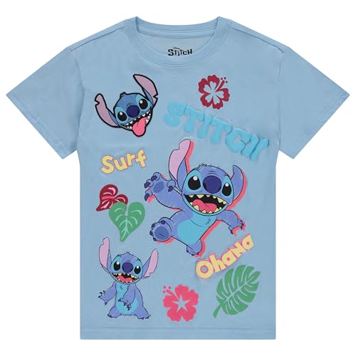 Image of Disney Lilo and Stitch Girls Short Sleeve T-Shirt- Stitch Girls Tee Sizes 4-16