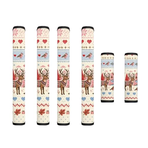 Image of Refrigerator Door Handle Covers Set of 6 Kitchen Electrical Appliance Decor Handles Keep Clean Anti-Slip Fridge Accessories Home Decor, Deer Beige Pink