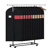 Univivi Hanging Garment Long Gowns Cover 60' Suit Bag for Clothing Storage with Clear Window and ID...