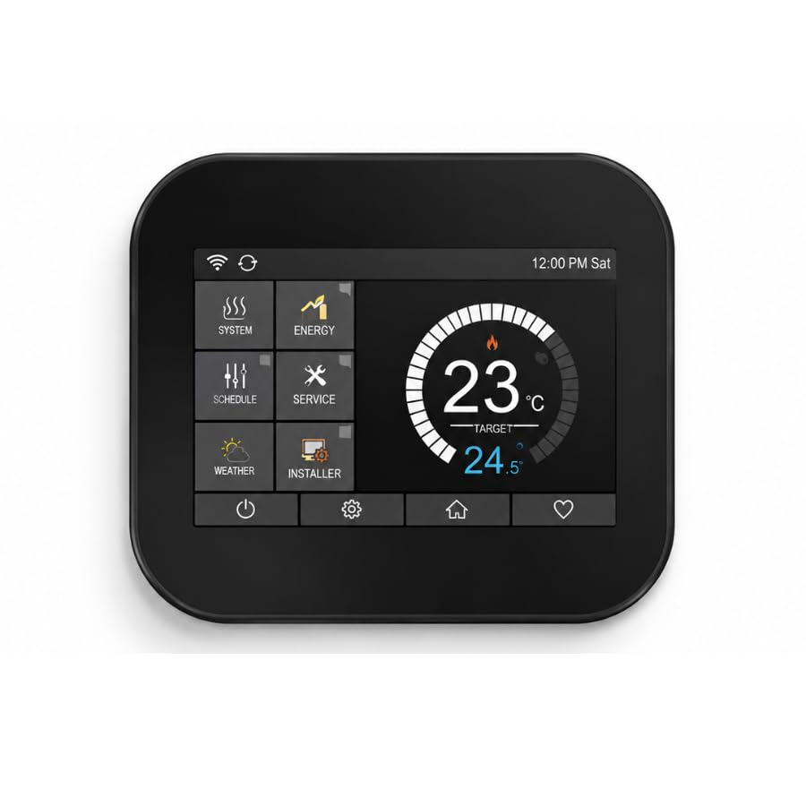 8m² Elektrische Fußbodenheizung 200W/m² elektro Bodenheizung TWiIN Fliese, Thermostat:WiFi Deluxe schwarz