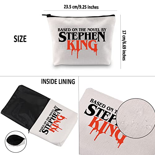 Horror Movie Fan Gift Based On The Novel By Stephen K Makeup Bag Scary Movies Lover Cosmetic Bag Book Lover Gift Zipper Travel Pouch (Based On The Novel) - Image 3