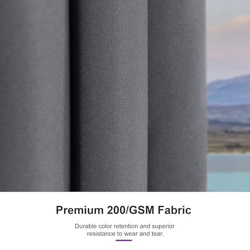 Image of PURPLE LEAF Patio Umbrella 6' x 9' Rectangle Tilt Market Umbrella Grey