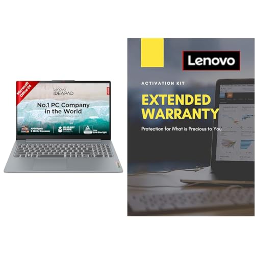 Image of Lenovo IdeaPad Slim 3, AMD Ryzen 5 5625U, 8GB RAM, 512GB SSD, FHD 15.6 inch(39.6cm), Windows 11, Office Home 2024, Grey 1 Year Extended Warranty with Onsite Service (5WS0K75657)
