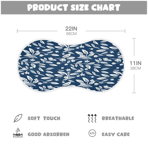 Kigai Small Flowers Burp Cloths for Baby 4-Layer Cotton Muslin Burping Cloths 22x11 inch Super Soft & Absorbent Spit Up Burp Rags for Newborn Boys Girls 2 Pack2