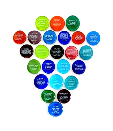Lifeforce Glass Scripture Glass Stones, 24 Of Your Favorite Inspiring Bible Verses On Translucent And Opaque Rocks, Set Ii. #TOP5
