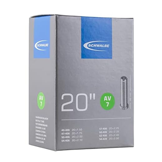 Schwalbe Unisex – Erwachsene Fahrradschlauch AV7 40/62-406 EK AGV 40 mm Schlauch, schwarz, 20