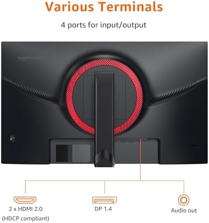 Amazon Basics 27 inch Gaming Monitor, FHD 1080P, 165Hz, VESA Compatible, Adaptive sync, 1ms Response, Black — view 2