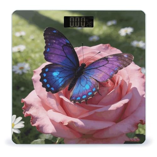 Báscula digital de baño con vidrio templado y pantalla LED miniatura 1