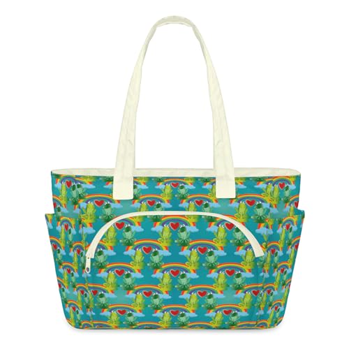Sac matelassé léger à motif grenouilles de dessin animé pour femme active