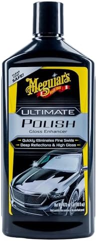 Meguiar's Hochglanzpolitur, Ultimate Polish - Autopolitur & Autoreinigung - Kratzer Entferner Auto- einfache Handanwendung und Poliermaschine - feines Polierkorn 473ml - G19216EU