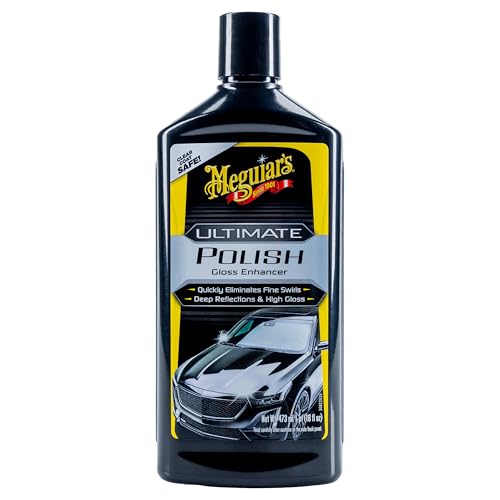 Meguiar’s Ultimate Polish – High-Gloss Polish for a Show Car Shine – Permanently Removes Light Swirls to Produce a Deep, Wet Reflection with a High Gloss Shine – Easy to Use, 16 Oz