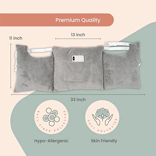 Moyoama Post Mastectomy Pillow - Recovery After Breast Cancer Surgery, Breast Augmentation - Lightweight Post Surgery Pillow With 4 Built-In Pockets To Support Healing - Breast Cancer Gifts For Women #TOP4