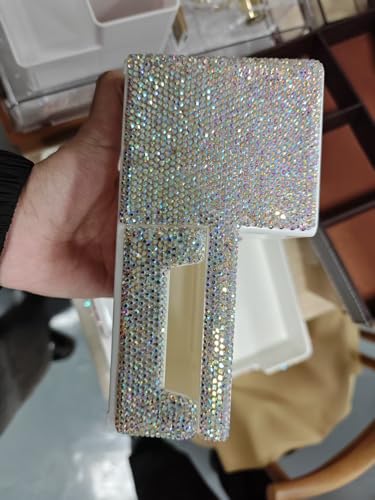 MultiBey 4pcs Bling Office Supplies Set Rhinestones Desktop Stapler and Tape Dispenser with 1000 Staples, Diamond Desktop Stapler and Bling Scissors Tape Cutter for Women Office Home (Sliver)