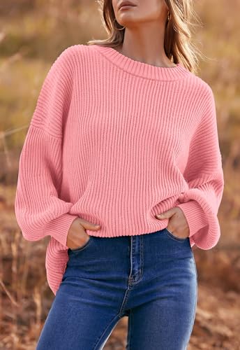 Image of PRETTYGARDEN Womens Sweaters Spring 2026 Oversized Chunky Knitted Pullover Sweater Casual Long Sleeve Crewneck Cute Sweaters