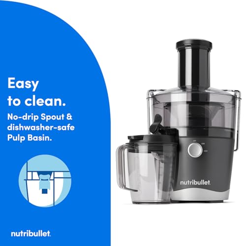 nutribullet 800W Centrifugal Juicer - 8 Piece Set - 1.5L Pulp Basin & 800ml Juicer Pitcher - Two Speeds, Wide 3" Chute, No-Drip Spout & Dishwasher Safe - Juice Tough Fruits and Vegetables With Ease - Image 6