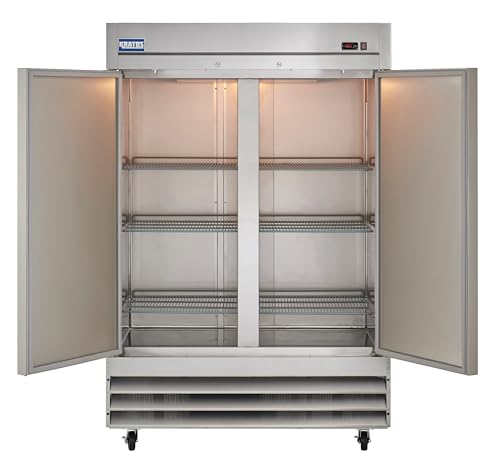 Kratos Commercial Freezer- 2- Solid Door Reach-In, Stainless Steel Exterior, 54" W (67K-005)