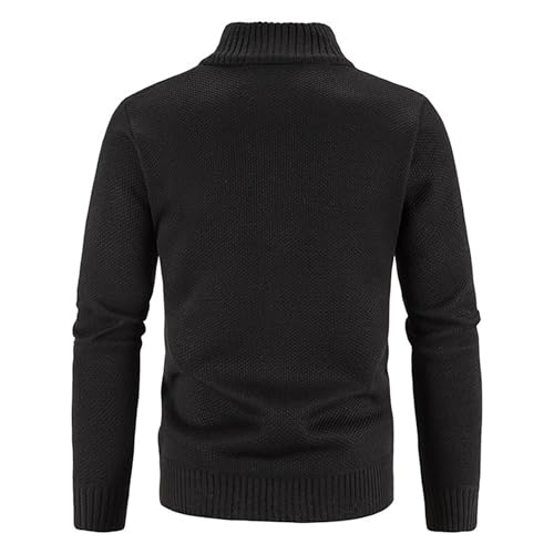 Men's Warm Cardigan Stylish Winter Sweater Casual Long Sleeve Knitted Sweater Zipper Cardigan Stand Collar Sweaters3