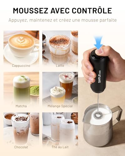SIMPLETASTE Mousseur à Lait Rechargeable USB-C Double Fouet – vue 5