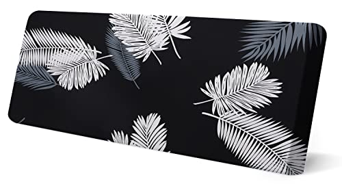 SearchI Stretch Printed Sofa Couch Cushion Covers Replacement Chair Cushion Slipcovers Sofa Seat Cover Furniture Protector Sofa Slipcover Soft with Elastic Bottom(Large, Black+Palm Leaves)