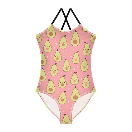 Cute Avocado Girls One Piece Swimsuits Summer Quick Dry Beach Bathing Suit
