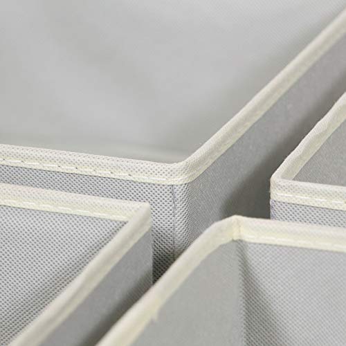 Diommell Set Of 18 Foldable Cloth Storage Box Closet Dresser Drawer Organizer Fabric Baskets Bins Containers Divider For Baby Clothes Underwear Bras Socks Lingerie Clothing,Grey 666 #TOP5