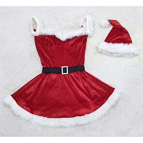 Vestido Feminino Traje Bandeau Santa Fantasia De Natal Vestidos De Festa Sexy Vestido De Fantasia