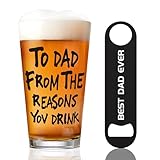 YJGS Gift for Dad Men, 16oz Beer Glass, Dad Birthday Gifts, Father's Day Gift Beer Mug, Anniversary Retirement Valentines Day Presents for Him Husband