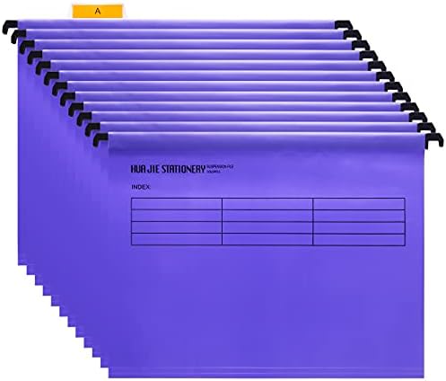 A4 Suspension Files with Tabs and Card Inserts for Filing Cabinets (Pack of 12, Orange) Polypropylene A4 Hanging Filing Storage Folders for Office Home School