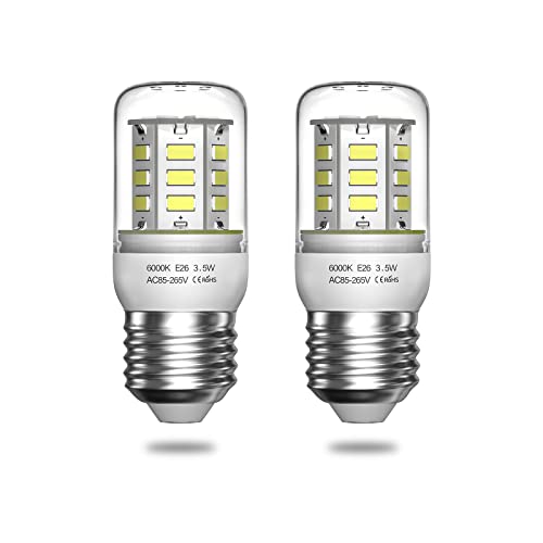 Bonlux Led Refrigerator Light Bulb 3.5W 40 Watt Equivalent Appliance Light Bulb Refrigerator E26 Led Bulb Daylight White 6000K Freezer Fridge Light Bulb Ac85-265V, 2 Pack #TOP30