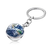 Blue crystal ball keychain, metal chain globe, used for any decoration, keychain, bag charm