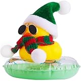 MuMyer Christmas Rubber Duck Car Ornaments Yellow Duck Car Dashboard Decorations with Mini Hat Swim Ring Scarf and Sunglasses for Christmas Decor and Home Decorations(AC3)