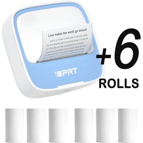 iDPRT Portable Thermal Printer & 6 Rolls Thermal Sticker Paper Bundle