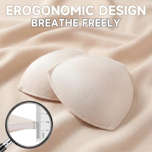 Larrel 3 Pairs Bra Pads Inserts, Soft Sewed Bra Padding Insert Breathable Removable Breast Pads for Sports Bras Swimwear Swimsuit Dresses Bralettes