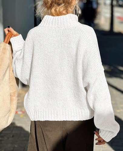 Image of Saodimallsu Womens Cropped Cardigan Sweaters Button Up Chunky Knit Long Sleeve Collared Open Front Loose Jackets