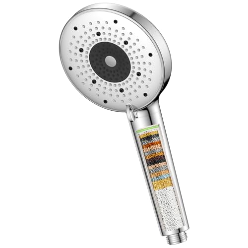 YEAUPE PRO Hard Water Filtered Shower Head with 25 Stage Filter, KDF Included,6 Modes High Pressure Shower Heads, Bathroom Shower,Universal Large Powerful Shower Filter for Residual Chlorine Remove