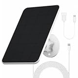 Solar Panel for eufy Camera,Security Camera,5V 4W Solar Panel for eufyCam 2/2 Pro,2C/2C Pro,E,soloCam E20/E40 Spotlight,IP65 Waterproof USB-C Solar Panel Charger for eufy with Micro USB & Rubber Plug