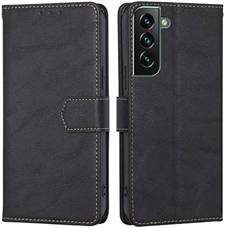 Aggoly for Samsung Galaxy S22 Plus Wallet Case, Premium Leather Flip Folio Wallet Case [Card Slots] [Kickstand] [RFID Blocking] Shockproof Cover For Samsung Galaxy S22 Plus 5G 6.6-Inch (Black)