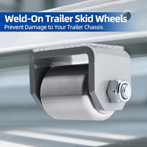 NORJIN 4 Pack 2" Weld-On Trailer Skid Wheels, Heavy-Duty Steel Skid Wheels by NORJIN - Used condition - Image 4
