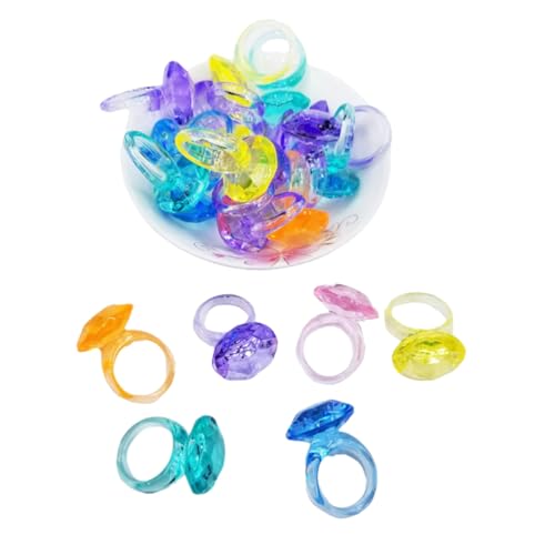 SUPVOX 74pcs Colorful Rings Decorative Acrylic Plastic Rings for Creative Play Mixed Colors for Fun and Imaginative Activities