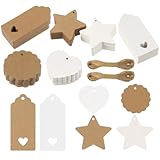 【4 verschiedene Stile】 Das Paket enthält 300 Stück Geschenkanhänger-Kraftpapier (braun, weiß) und 1 Rolle 30 Meter-Seil. Es stehen 4 Etikettenstile zur Verfügung, und verschiedene Stile erfüllen Ihre unterschiedlichen Anforderungen.