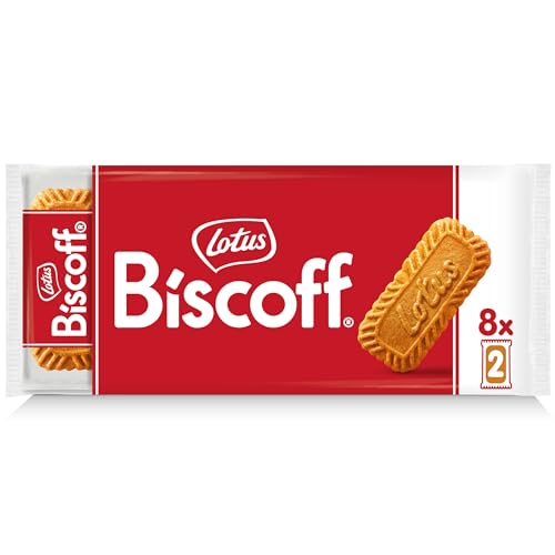 Lotus Biscoff Caramelised Biscuits 16 Individually Wrapped Biscuits per 2 (8x2) Ingredients from Natural Origin Vegan No Colours or Added Flavours 124g
