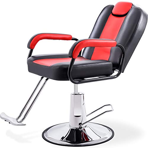 Hydraulic Recliner Barber Chair for Hair Salon with 20% Extra Wider Seat