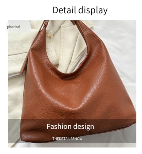 Vintage Shoulder Underarm Bag, Large Capacity Commuter Tote Bag（Black）3