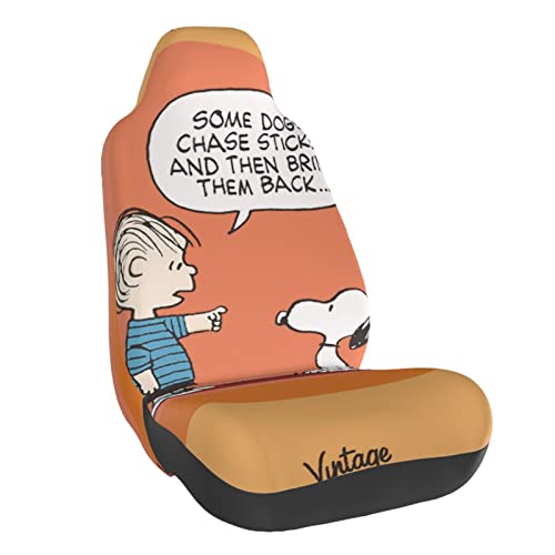 スヌーピー カーシートカバー 1枚セット 前席用 軽 普通車適用 フロント 軽自動車 シートカバー 背面フルカバー ブラック 運転席 助手席 車用 シート カバー