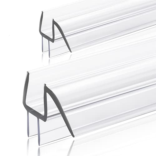 GEZMR 2-Pack Ultra Clear Shower Door Bottom Seal (3/8'' X 39'', Polycarbonate) Frameless Glass...